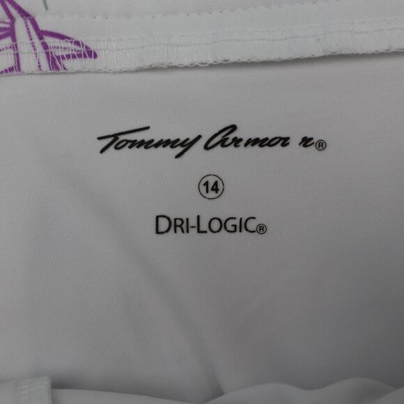 Tommy Armour Skort Womens 14 White High Rise Floral Dri Logic Golf Activewear - Picture 2 of 14